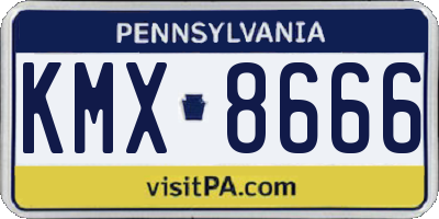 PA license plate KMX8666