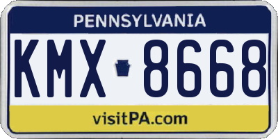 PA license plate KMX8668