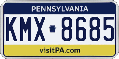 PA license plate KMX8685