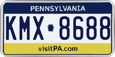 PA license plate KMX8688