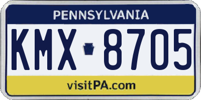 PA license plate KMX8705