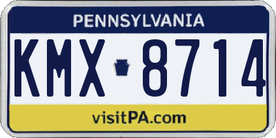 PA license plate KMX8714