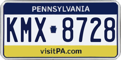 PA license plate KMX8728