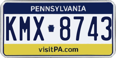 PA license plate KMX8743
