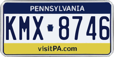 PA license plate KMX8746