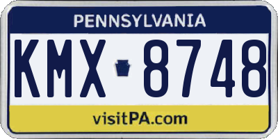 PA license plate KMX8748