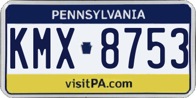 PA license plate KMX8753