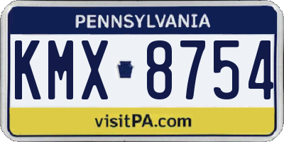 PA license plate KMX8754