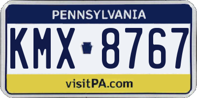 PA license plate KMX8767
