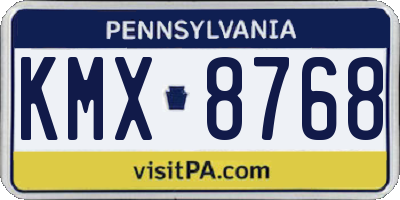 PA license plate KMX8768