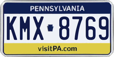 PA license plate KMX8769