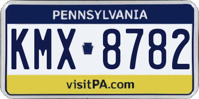 PA license plate KMX8782