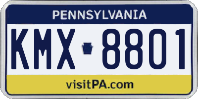 PA license plate KMX8801