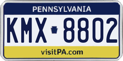 PA license plate KMX8802