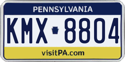 PA license plate KMX8804