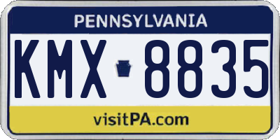 PA license plate KMX8835