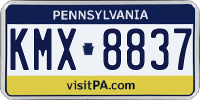 PA license plate KMX8837