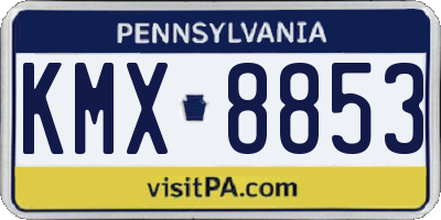 PA license plate KMX8853
