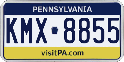 PA license plate KMX8855