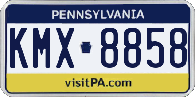 PA license plate KMX8858