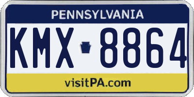 PA license plate KMX8864