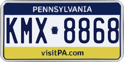 PA license plate KMX8868
