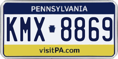 PA license plate KMX8869