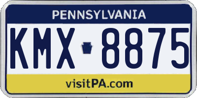 PA license plate KMX8875