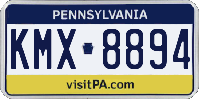 PA license plate KMX8894