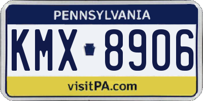 PA license plate KMX8906