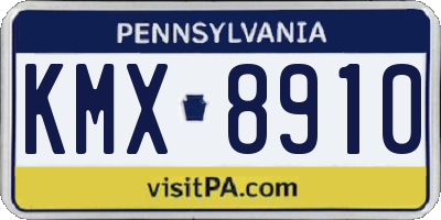 PA license plate KMX8910