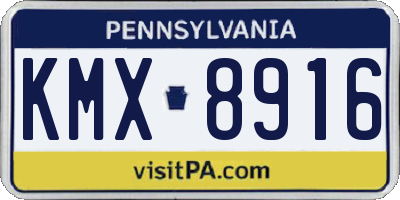 PA license plate KMX8916