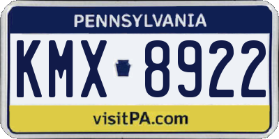 PA license plate KMX8922