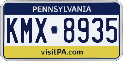 PA license plate KMX8935