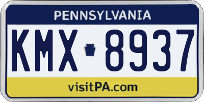 PA license plate KMX8937