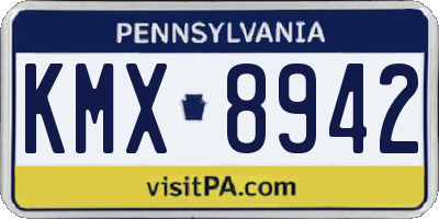 PA license plate KMX8942