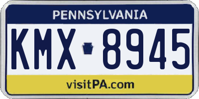 PA license plate KMX8945