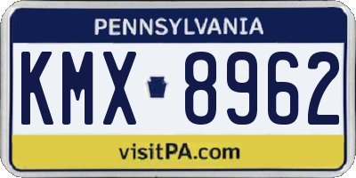 PA license plate KMX8962