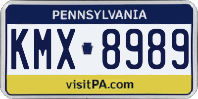 PA license plate KMX8989
