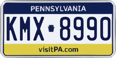 PA license plate KMX8990