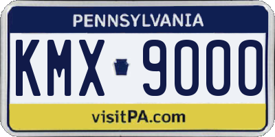 PA license plate KMX9000
