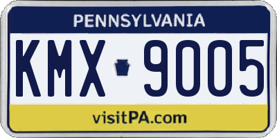 PA license plate KMX9005