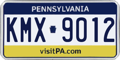 PA license plate KMX9012