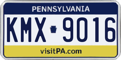 PA license plate KMX9016