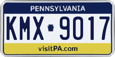 PA license plate KMX9017