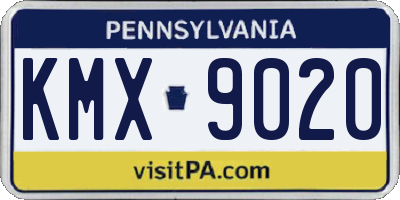 PA license plate KMX9020