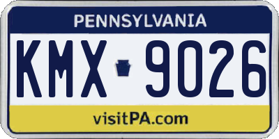 PA license plate KMX9026