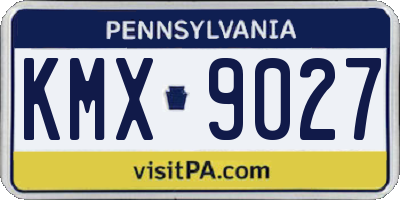 PA license plate KMX9027