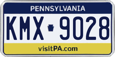 PA license plate KMX9028