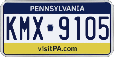 PA license plate KMX9105